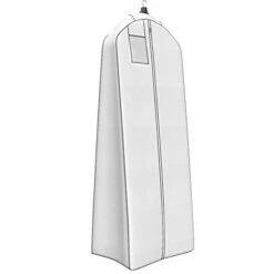 Wedding Gown Gusseted Garment Bag - 20" Gusset For Large Bridal And Prom Dresses With Boxed Bottom - ID Window - 72" X 24" - White And Grey - Monster Bag Collection By Your Bags -Vera Bradley Shop 31 ifX7OsPL