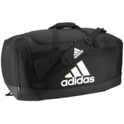 Adidas Defender 4 Large Duffel Bag, Black/White, One Size
