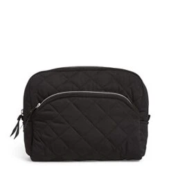 Vera Bradley Women's Performance Twill Large Cosmetic Makeup Bag, Black, One Size