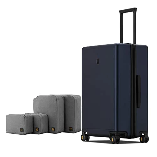 LEVEL8 Elegance Checked Luggage, 24 Inch Hardside Suitcase, Lightweight PC Matte Hardshell With TSA Lock, Spinner Wheels - Navy Blue 3 LEVEL8 Elegance Checked Luggage, 24 Inch Hardside Suitcase, Lightweight PC Matte Hardshell With TSA Lock, Spinner Wheels - Navy Blue