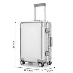 YUEMAI Aluminum Alloy Luggage Hard Shell Carry-Ons With Spinner Wheels, Zipperless & Lightweight Suitcases For Travel With Tsa Lock (20", Silver) 14 YUEMAI Aluminum Alloy Luggage Hard Shell Carry-Ons With Spinner Wheels, Zipperless & Lightweight Suitcases For Travel With Tsa Lock (20", Silver) -Vera Bradley Shop 31A5 IZHrGL