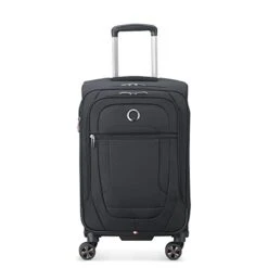 DELSEY Paris Helium DLX Softside Expandable Luggage With Spinner Wheels, Black, Carry On 20 Inch