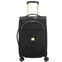 DELSEY Paris Montrouge Softside Expandable Luggage With Spinner Wheels, Black, Carry-On 21 Inch