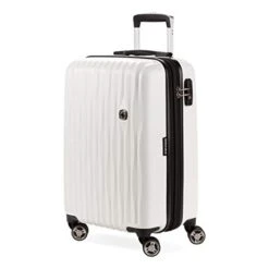 SwissGear 7272 Energie Hardside Expandable Luggage With Spinner Wheels, White, Carry-On 19-Inch