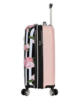 Betsey Johnson Designer 20 Inch Carry On - Expandable (ABS + PC) Hardside Luggage - Lightweight Durable Suitcase With 8-Rolling Spinner Wheels For Women (Stripe Roses) 13 Betsey Johnson Designer 20 Inch Carry On - Expandable (ABS + PC) Hardside Luggage - Lightweight Durable Suitcase With 8-Rolling Spinner Wheels For Women (Stripe Roses) -Vera Bradley Shop 31LJG6YrTqL