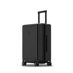 LEVEL8 Elegance Matte Carry-On Luggage, 20β Hardside Suitcase, Lightweight PC Matte Hardcase Spinner Trolley For Luggage, TSA Approved Cabin Luggage With 8 Spinner Wheels- Black, 20-Inch Carry-On