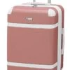 LONDON FOG Vintage Hardside Expandable Spinner Luggage, Rose Gold, Checked-Medium 24-Inch