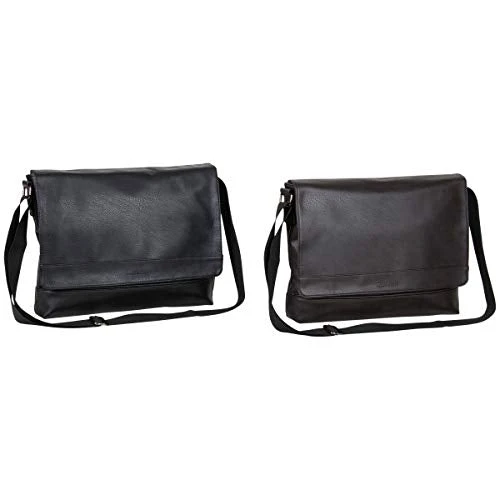 Kenneth Cole Reaction Strident-Class Vegan Leather 15" Laptop & Tablet Crossbody Messenger Bag For Work, School, & Travel, Black, Laptop 4 Kenneth Cole Reaction Strident-Class Vegan Leather 15" Laptop & Tablet Crossbody Messenger Bag For Work, School, & Travel, Black, Laptop - Image 2
