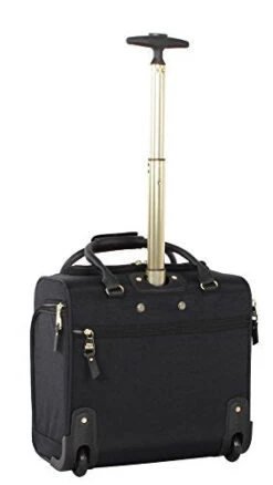 Steve Madden Designer 15 Inch Carry On Suitcase- Small Weekender Overnight Business Travel Luggage- Lightweight 2- Rolling Spinner Wheels Under Seat Bag For Women (Peek-A-Boo Black) 9 Steve Madden Designer 15 Inch Carry On Suitcase- Small Weekender Overnight Business Travel Luggage- Lightweight 2- Rolling Spinner Wheels Under Seat Bag For Women (Peek-A-Boo Black) -Vera Bradley Shop 31O9ESNI53L