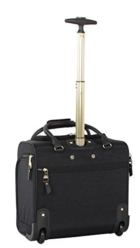 Steve Madden Designer 15 Inch Carry On Suitcase- Small Weekender Overnight Business Travel Luggage- Lightweight 2- Rolling Spinner Wheels Under Seat Bag For Women (Peek-A-Boo Black) 5 Steve Madden Designer 15 Inch Carry On Suitcase- Small Weekender Overnight Business Travel Luggage- Lightweight 2- Rolling Spinner Wheels Under Seat Bag For Women (Peek-A-Boo Black) - Image 3
