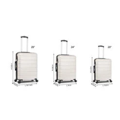 LIZHOUMIL Luggage Sets Suitcase Lightweight TSA Lock Spinner 20In24In28In White ABS -Vera Bradley Shop 31P9MZDsV L