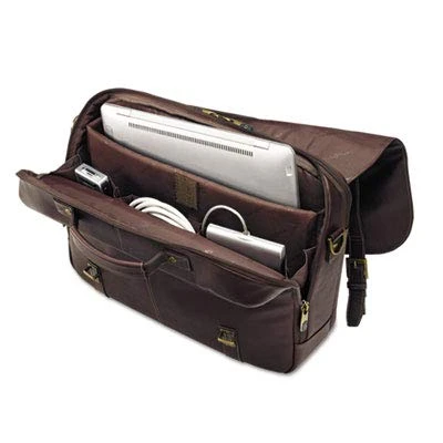 Samsonite Leather Flapover Case, 16 X 6 X 13, Brown 4 Samsonite Leather Flapover Case, 16 X 6 X 13, Brown - Image 2