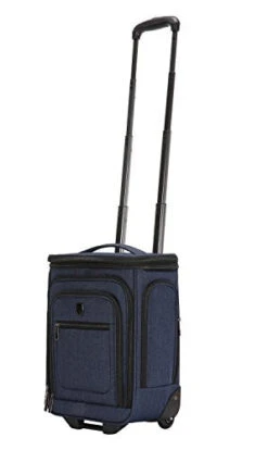 Travelers Club Top Expandable +50% Capacity Luggage With USB Port, Navy Blue, 17" Underseat Carry-On -Vera Bradley Shop 31bzORBYMUL