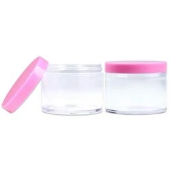 Beauticom 4 Oz. (120g/120ML, Quantity: 6 Pieces) Thick Wall Round Leak Proof Clear Acrylic Jars W/Lids For Beauty, Cream (6 Pieces (6 Jars + Lids Together), PINK) -Vera Bradley Shop 31d1oSfGhZL