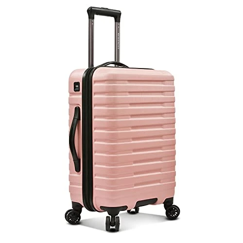 U.S. Traveler Boren Polycarbonate Hardside Rugged Travel Suitcase Luggage With 8 Spinner Wheels, Aluminum Handle, Pink, 2-Piece Set, USB Port In Carry-On 9 U.S. Traveler Boren Polycarbonate Hardside Rugged Travel Suitcase Luggage With 8 Spinner Wheels, Aluminum Handle, Pink, 2-Piece Set, USB Port In Carry-On - Image 7
