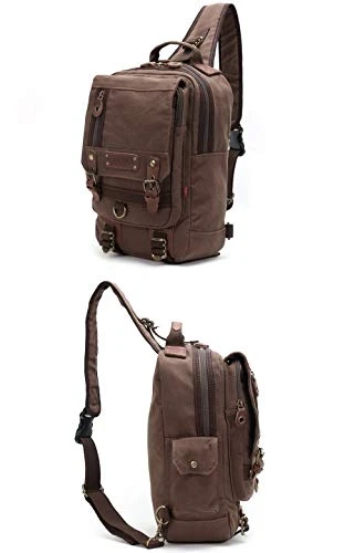 Multi-Functional Canvas Leather Chest Bag Personality Crossbody Bags Handbag Men's Travel Messenger 11 Multi-Functional Canvas Leather Chest Bag Personality Crossbody Bags Handbag Men's Travel Messenger - Image 9