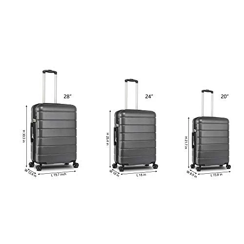SSLine 3 Piece ABS Luggage Sets With Spinner Wheels,Expandable Suitcase Luggage Lightweight With TSA Lock,Hard Shell Spinner Carry On Suitcase (20 24 28 Inch) (Type-3, Gray) 5 SSLine 3 Piece ABS Luggage Sets With Spinner Wheels,Expandable Suitcase Luggage Lightweight With TSA Lock,Hard Shell Spinner Carry On Suitcase (20 24 28 Inch) (Type-3, Gray) - Image 3