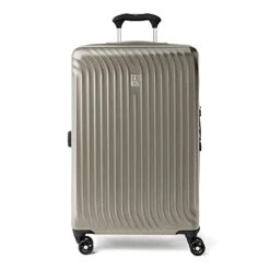 Travelpro Maxlite Air Hardside Expandable Luggage, 8 Spinner Wheels, Lightweight Hard Shell Polycarbonate, Champagne, Checked-Medium 25-Inch