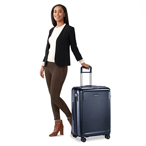 Briggs & Riley Sympatico Hardside Medium Spinner Luggage, Matte Navy, 27-Inch Checked 6 Briggs & Riley Sympatico Hardside Medium Spinner Luggage, Matte Navy, 27-Inch Checked - Image 4