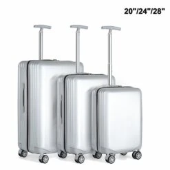 3Pcs ABS+PC Luggage Set Travel Suitcase Set Wiredrawing Trolley Case 3