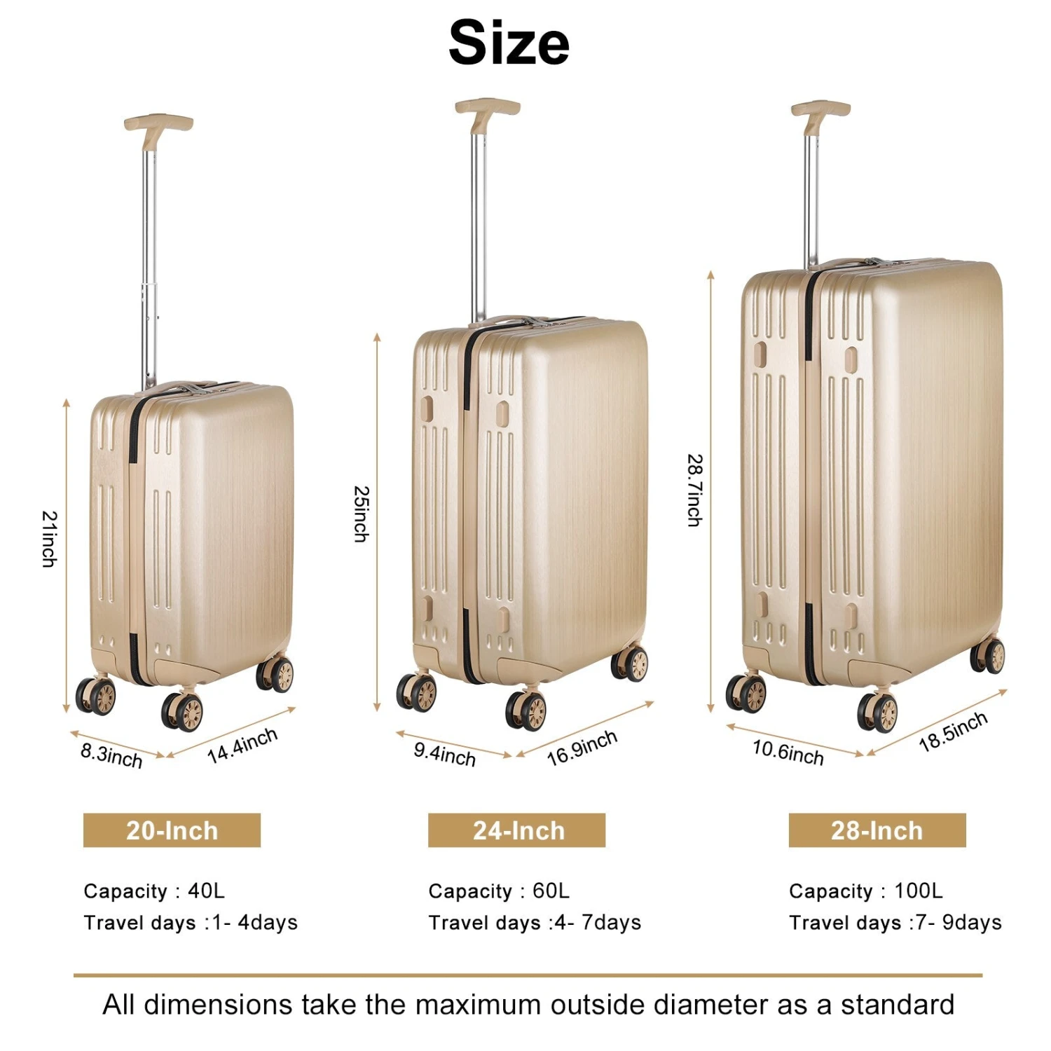 3Pcs ABS+PC Luggage Set Travel Suitcase Set Wiredrawing Trolley Case 3 8 3Pcs ABS+PC Luggage Set Travel Suitcase Set Wiredrawing Trolley Case 3 - Image 6