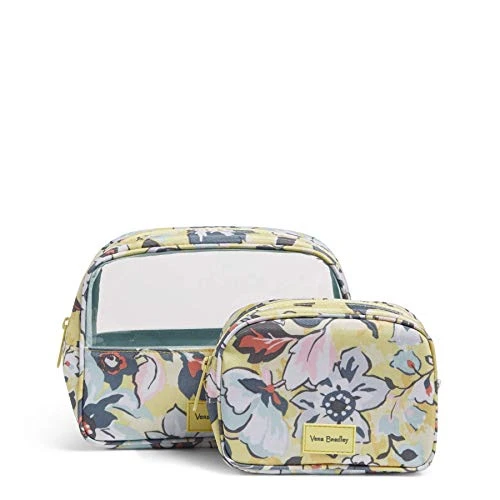 Vera Bradley Women's Recycled Lighten Up Reactive Cosmetic Makeup Organizer Set Bag, Sunny Garden, One Size 3 Vera Bradley Women's Recycled Lighten Up Reactive Cosmetic Makeup Organizer Set Bag, Sunny Garden, One Size