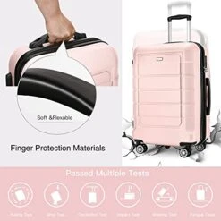 SHOWKOO Luggage Sets Expandable PC+ABS Durable Suitcase Double Wheels TSA Lock Pink 3pcs -Vera Bradley Shop 41 9UfiF9RL