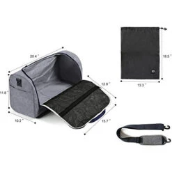 BAGSMART Travel Duffel Bag Large Weekender Bag Carry-on Luggage With Shoe Bag 40L, Grey -Vera Bradley Shop 41 LCCiWISL