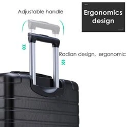 SSLine 3 Piece Luggage Sets Suitcase,Expandable ABS Lightweight Hardshell Spinner Wheel 3 Piece Set Travel Bag With TSA Lock 20/24/28 Inch (Black) -Vera Bradley Shop 41 Oynv0C2L