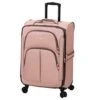 LONDON FOG Bromley Softside Expandable Spinner Luggage, Rose Gold, Checked-Medium 24-Inch