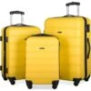 Merax Expandable Luggage Sets With TSA Locks, 3 Piece Lightweight Spinner Suitcase Set (Yellow) -Vera Bradley Shop 4108VvaCTzL