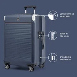 Travelpro Platinum Elite Hardside Expandable Spinner Wheel Luggage TSA Lock Hard Shell Polycarbonate Suitcase, True Navy Blue, Checked-Medium 25-Inch -Vera Bradley Shop 410IBDB8G9S