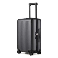 NINETYGO Carry On Luggage With Spinner Wheels, 22x14x9 Luggage, 100% PC Lightweight Hardside Suitcase With TSA Lock (20-inch Black)