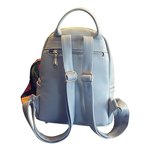 ABage Women's Leather Backpack Purse College School Travel Casual Daypack Handbag, Grey 7 ABage Women's Leather Backpack Purse College School Travel Casual Daypack Handbag, Grey - Image 5