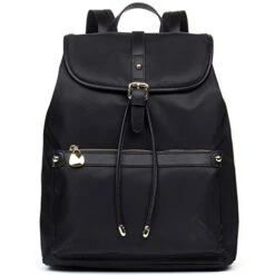 Bostanten Waterproof Backpack Purse Laptop Travel Backpacks School Nylon Bag For Women Black