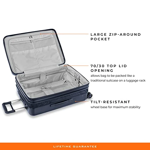 Briggs & Riley Sympatico Hardside Medium Spinner Luggage, Matte Navy, 27-Inch Checked 19 Briggs & Riley Sympatico Hardside Medium Spinner Luggage, Matte Navy, 27-Inch Checked - Image 17