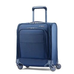 Samsonite Flexis Underseat Carry On Luggage With Spinner Wheels, Carbon Blue