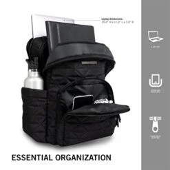 Kenneth Cole Reaction Diamond Tower Luggage Collection Lightweight Hardside Expandable 8-Wheel Spinner Travel Suitcase, Black, 2pc Bundle (Carry On+Backpack) -Vera Bradley Shop 412nZ KmtYL