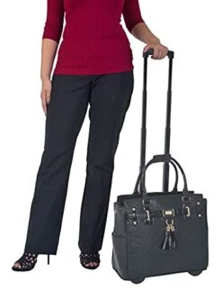 JKM And Company THE BARRINGTON Black Python & Alligator Compatible With Computer IPad, Laptop Tablet Rolling Tote Bag Briefcase Carryall Bag -Vera Bradley Shop 412s7qt2R1L