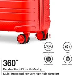 JOYWAY 3 Pcs Luggage Set Hardside Lightweight Spinner Suitcase With TSA Lock… (red) 11 JOYWAY 3 Pcs Luggage Set Hardside Lightweight Spinner Suitcase With TSA Lock… (red) -Vera Bradley Shop 412varrFarS