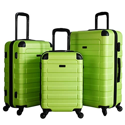 Hipack Prime Suitcases Hardside Luggage With Spinner Wheels, Green, 3-Piece Set (20/24/28) 3 Hipack Prime Suitcases Hardside Luggage With Spinner Wheels, Green, 3-Piece Set (20/24/28)