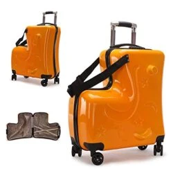 LYNICESHOP 20" Kids Suitcase Luggage Kids Ride On Suitcase Children Travel Suitcase With Sturdy Spinner Wheels, Good Idea For Kids School Suitcase Increase Travel Fun—Orange -Vera Bradley Shop 413QTzSw8RL