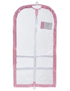 Clear Plastic Garment Bag With Pockets For Dance Competitions Danshuz - Pink