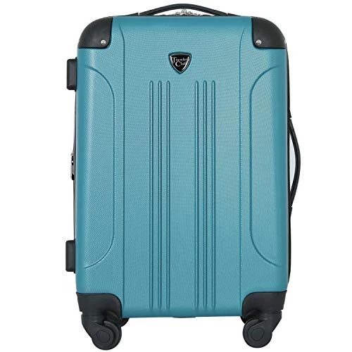 Travelers Club Chicago Hardside Expandable Spinner Luggage, Teal, 20" Carry-On 3 Travelers Club Chicago Hardside Expandable Spinner Luggage, Teal, 20" Carry-On