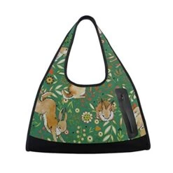 Gym Bag Green Bunny Rabbiter Leaf Easter Women Yoga Canvas Duffel Bag Crossbody Tennis Racket -Vera Bradley Shop 414 2Bmbn 2BK 2BL