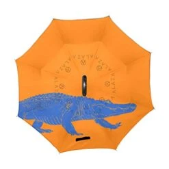 Inverted Travel Umbrella Orange Gator Reverse Windproof UV Protection Umbrellas With C Shaped Handle For Car Golf Outdoor -Vera Bradley Shop 414bVfyVzLL