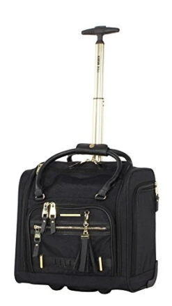 Steve Madden Designer Luggage Collection- 3 Piece Softside Expandable Lightweight Spinner Suitcases- Travel Set Includes Under Seat Bag, 20-Inch Carry On & 28-Inch Checked Suitcase (Peek-A-Boo Black) 11 Steve Madden Designer Luggage Collection- 3 Piece Softside Expandable Lightweight Spinner Suitcases- Travel Set Includes Under Seat Bag, 20-Inch Carry On & 28-Inch Checked Suitcase (Peek-A-Boo Black) -Vera Bradley Shop 414jIxV7dKL