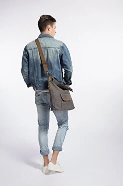 ECOSUSI Unisex Casual Hobo Canvas Cross Body Messenger Shoulder Bags Grey 14 ECOSUSI Unisex Casual Hobo Canvas Cross Body Messenger Shoulder Bags Grey -Vera Bradley Shop 414nTg7wLiL