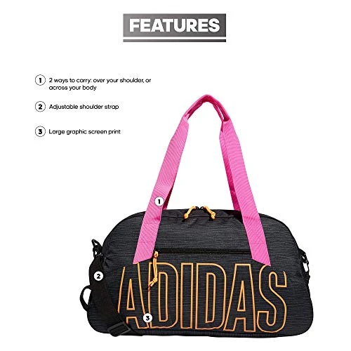 Adidas Graphic Duffel Bag, Canvas Black/Screaming Orange/Screaming Pink, One Size 10 Adidas Graphic Duffel Bag, Canvas Black/Screaming Orange/Screaming Pink, One Size - Image 8