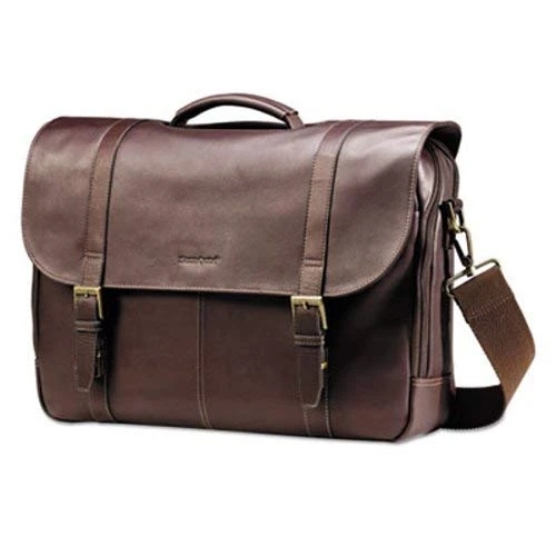 Samsonite Leather Flapover Case, 16 X 6 X 13, Brown 3 Samsonite Leather Flapover Case, 16 X 6 X 13, Brown